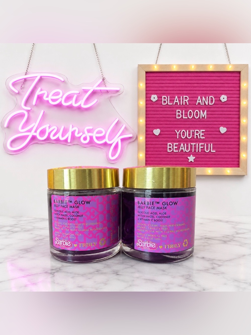 Truly Beauty Barbie Glow Jelly Face Masks x2!